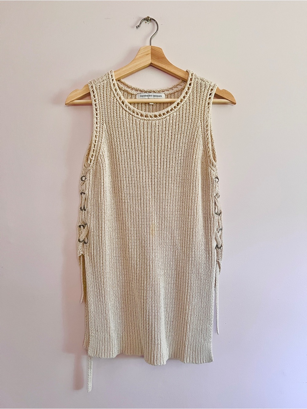 Sleeveless Knit Side-Tie Top
